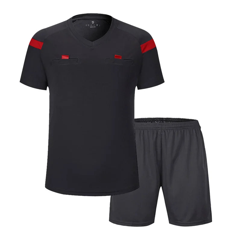 Soccer clothes referee uniform sets 0118 polyester Football referee Jersey adults men's Soccer Training set