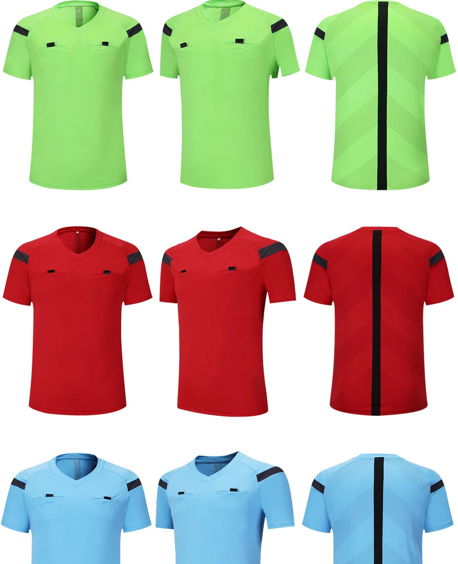 Soccer clothes referee uniform sets 0118 polyester Football referee Jersey adults men's Soccer Training set