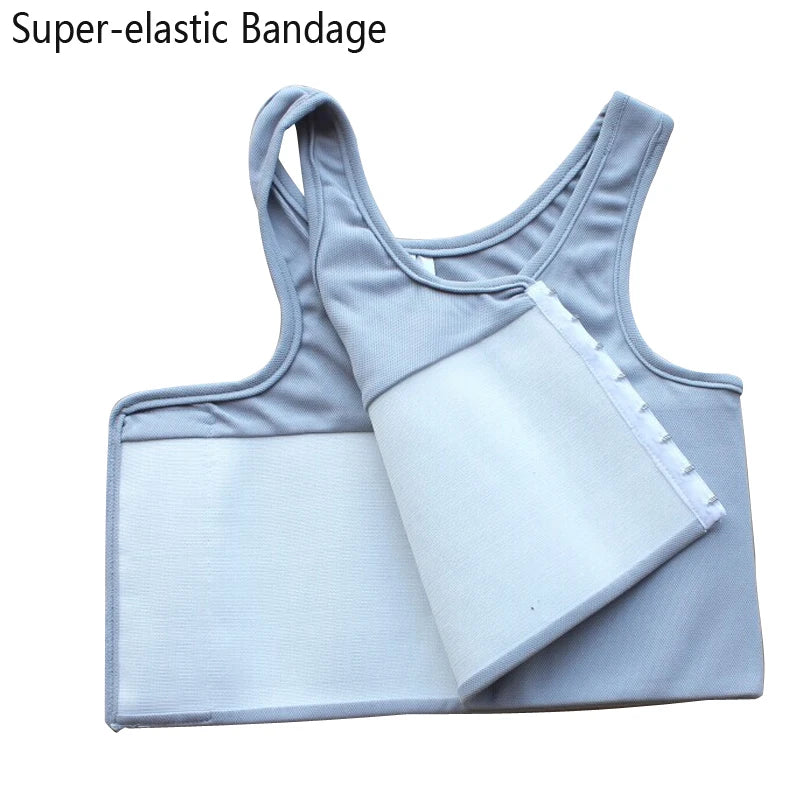 Les Sport Bra Top Chest Binder Super-elastic Bandage Strengthen Body Sculpting Top Sport Bras Chest Vest Undershirt Gym Running