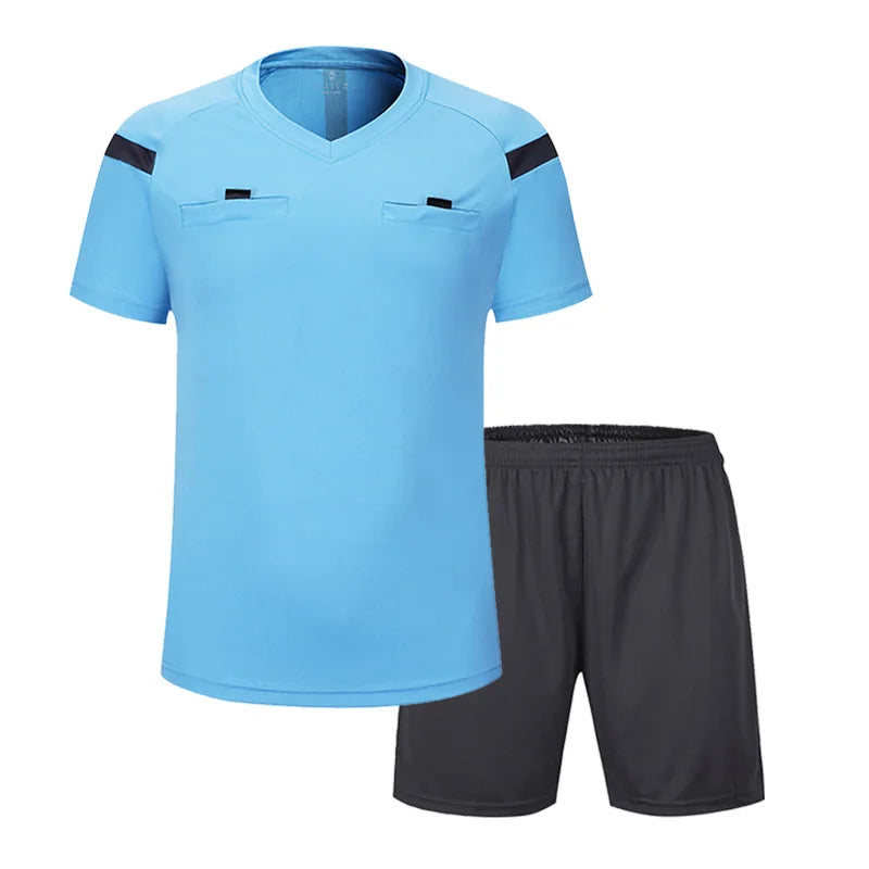 Soccer clothes referee uniform sets 0118 polyester Football referee Jersey adults men's Soccer Training set