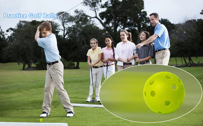 12PcsPractice Golf Balls  Hollow Plastic Golf Training Balls Colored Airflow Golf Balls Swing Practice Driving Range PE Toy Ball
