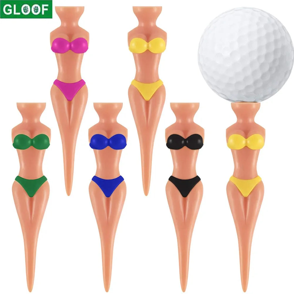 5pc Funny Golf Tees Lady Bikini Girl Golf Tees,78 mm Plastic Pin-up Golf Tees,Home Golf Tees for Golf Training, Golf Accessories