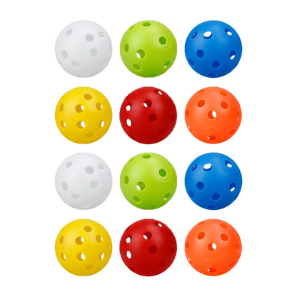 12Pcs 42MM Plastic Airflow Indoor Practice Golf Balls