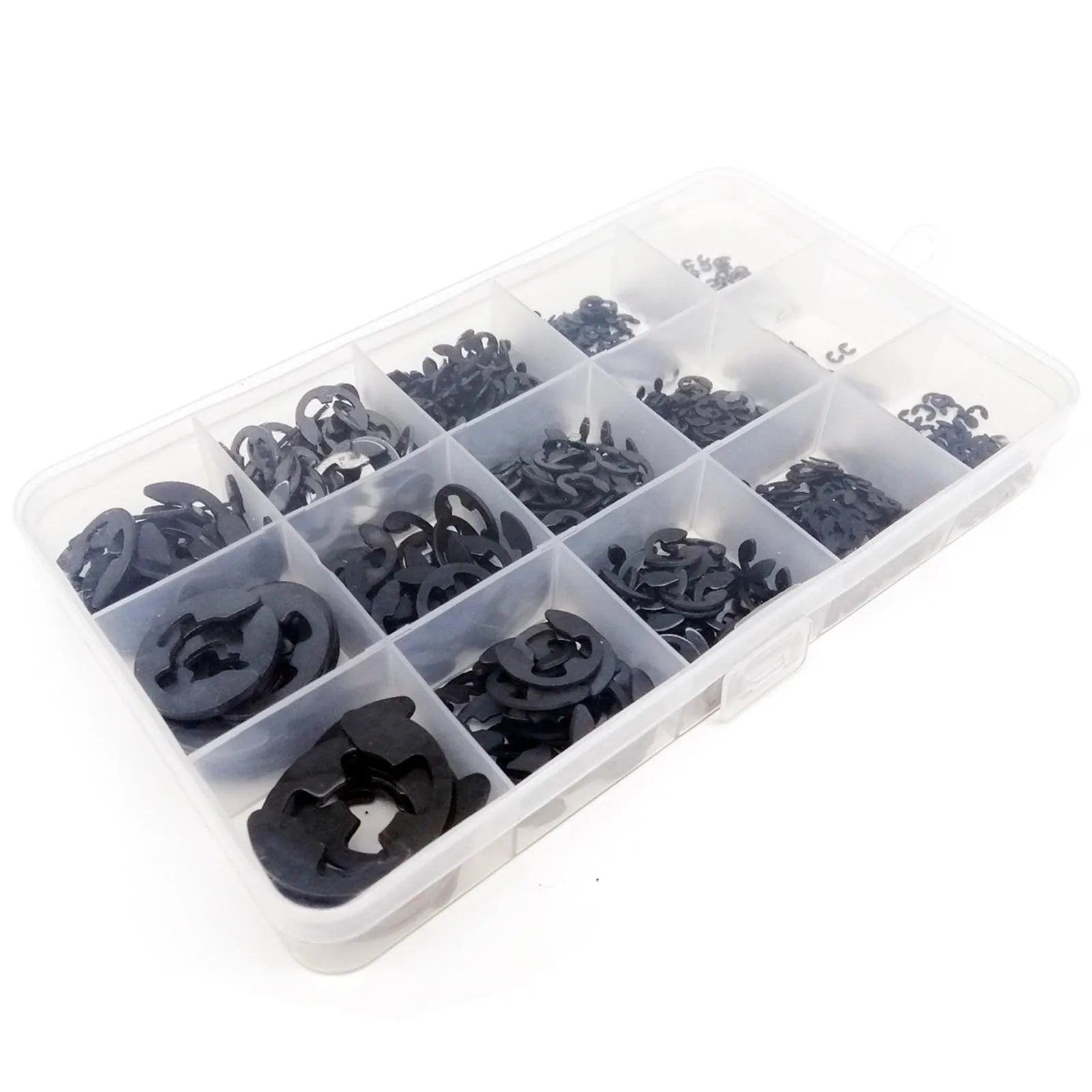 580/1000pcs M1.2 M1.5 M2 M3 M4 M5 M6 M8 M10 M12 M15 Black Carbon Steel Shaft External Retaining Ring E Clip Snap Circlip Washer
