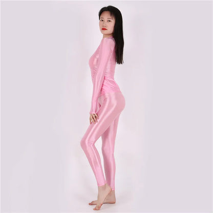2021 New Yoga Suit Oily pants+ top Silky Shiny sexy workout clothes for women High elastic plus size gym clothing Set