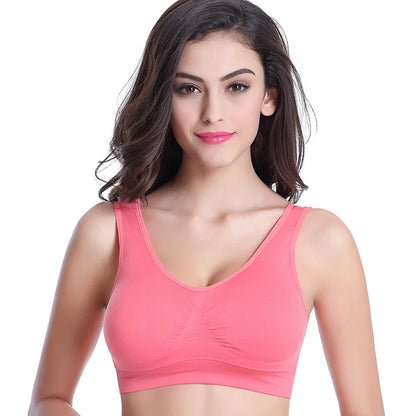 Women Sport Yoga Bra Running Vest Gym Workout Underwear Padded Crop Tops Female Sportswear Brassiere Push Up Fitness Bras