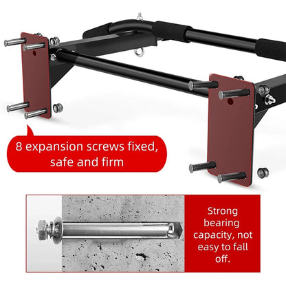 Wall Mounted Horizontal Bar Heavy Duty Chin Up Bars For Home Gym Pull Up Fitness Training Back Core Strength Workout Equipments