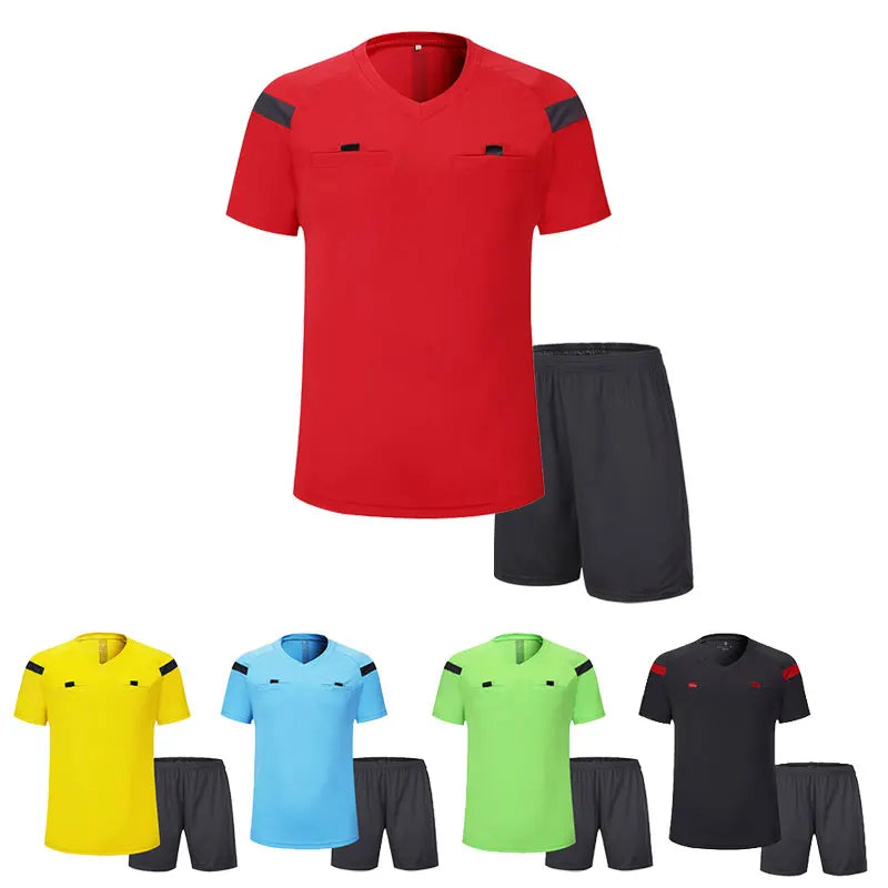 Soccer clothes referee uniform sets 0118 polyester Football referee Jersey adults men's Soccer Training set