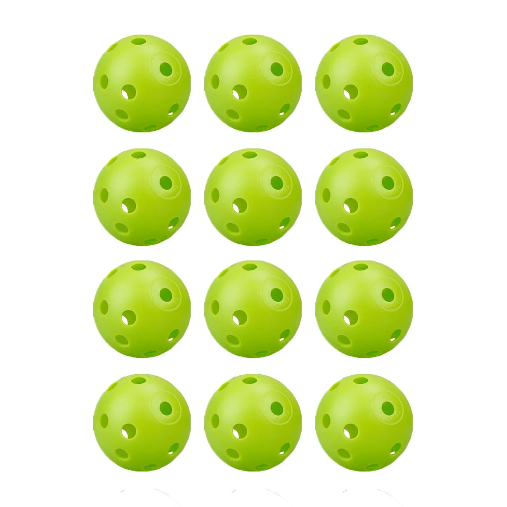 12Pcs 42MM Plastic Airflow Indoor Practice Golf Balls