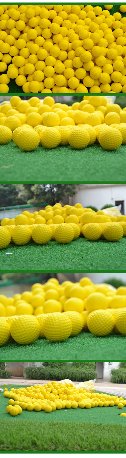 10Pcs Yellow PU Foam Golf Balls Sponge Elastic Indoor Outdoor Practice Training