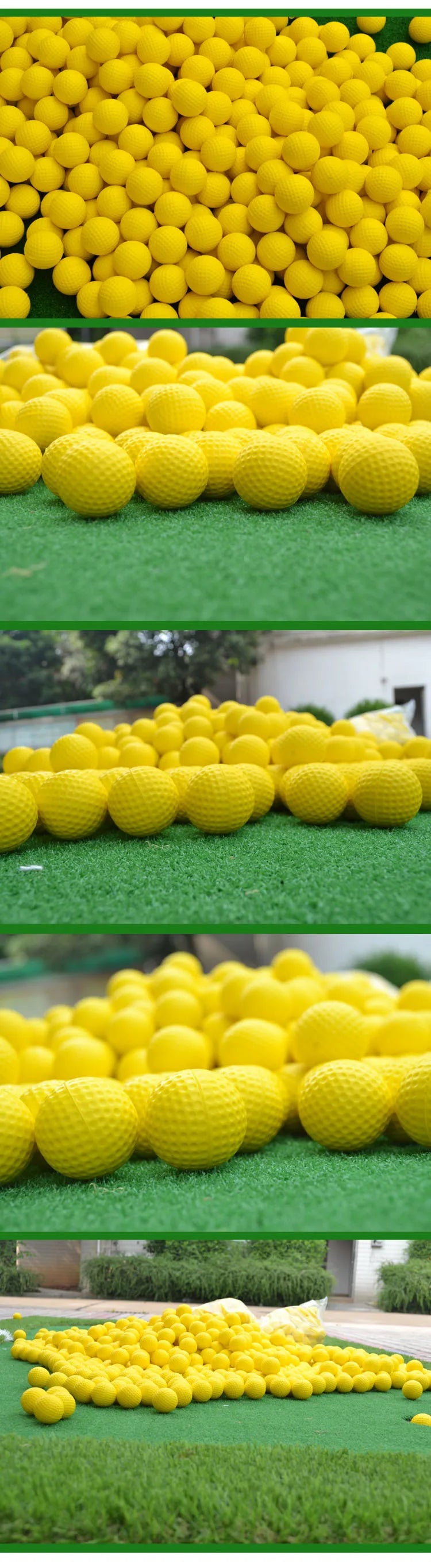 10Pcs Yellow PU Foam Golf Balls Sponge Elastic Indoor Outdoor Practice Training