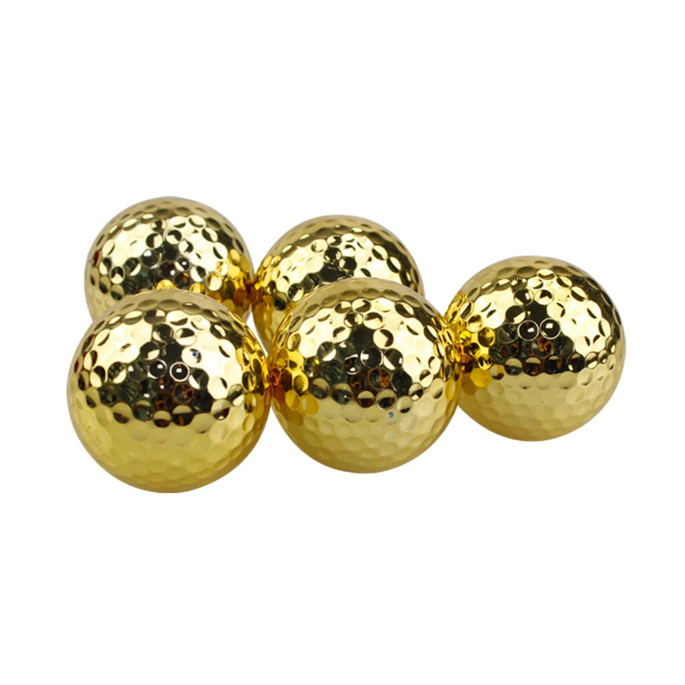 1Pcs Plated Gold Color Practice Golf Balls Gift
