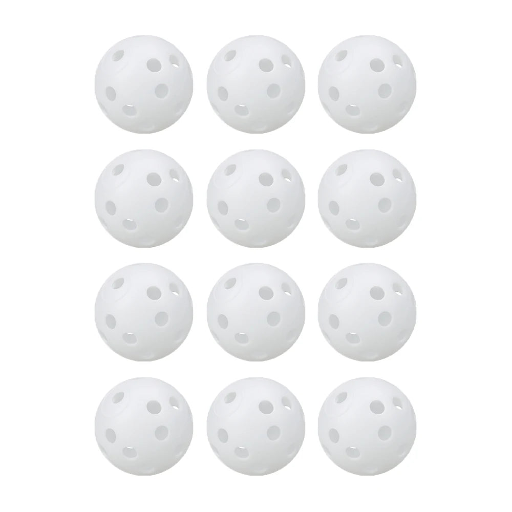12Pcs 42MM Plastic Airflow Indoor Practice Golf Balls