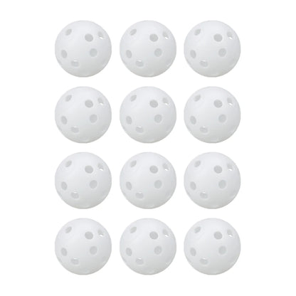 12Pcs 42MM Plastic Airflow Indoor Practice Golf Balls