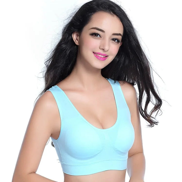 Women Sport Yoga Bra Running Vest Gym Workout Underwear Padded Crop Tops Female Sportswear Brassiere Push Up Fitness Bras