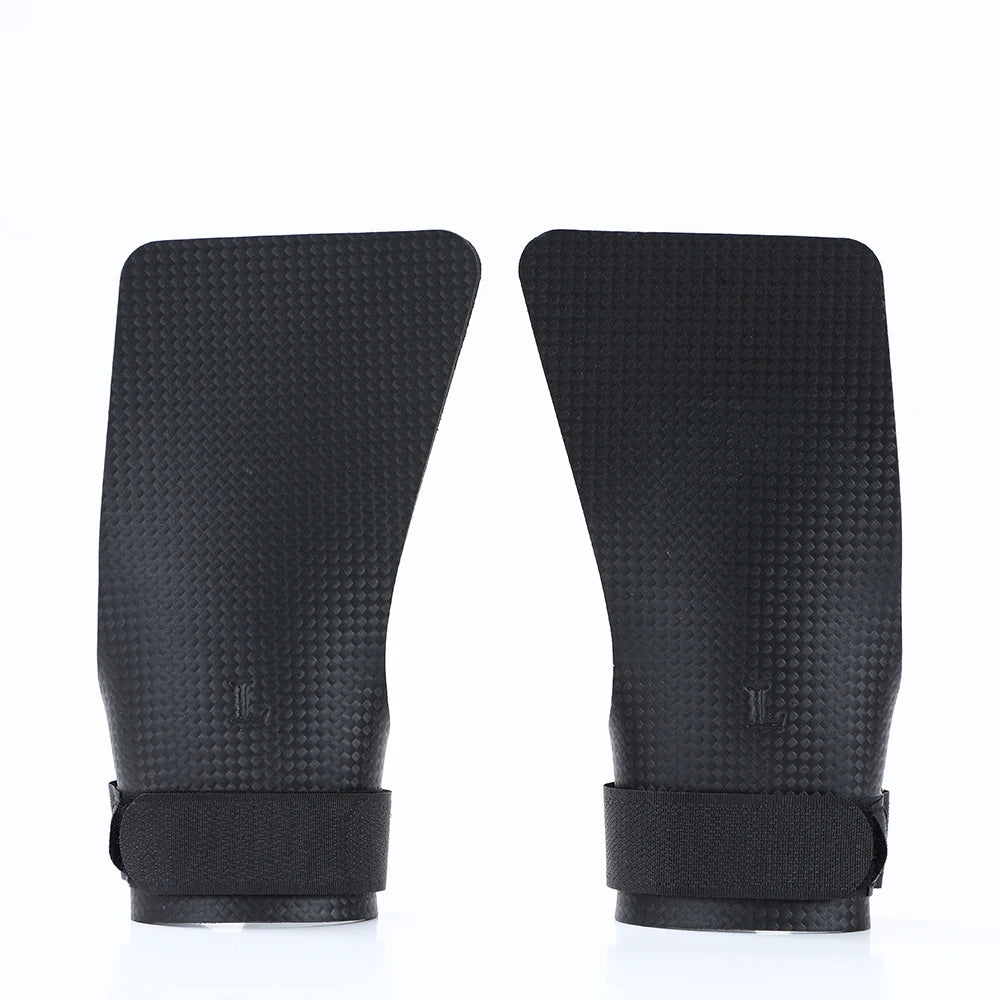 A Pair of Carbon No Finger Hole Hand Grips for Crossfit Pull Ups Cross Training Kettlebell Gymnastics Workout Palm Protector