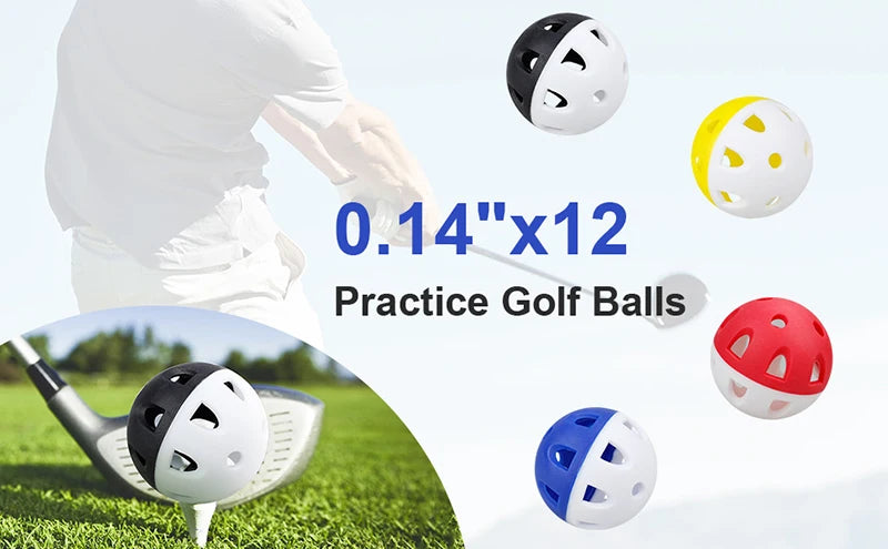 12Pcs Soft Practice Golf Balls Limited Flight Golf Balls for Backyard Driving - Realistic Feel Training Balls Golf Supplies