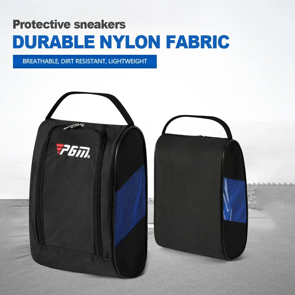 New Portable Mini Golf Shoe Bag Nylon Shoe Carrier Bags Zipper Golfball Holder Breathable Pouch Pack Tee Bag Sport Accessories