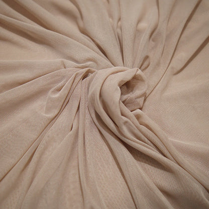 High-elastic Ultrafine Power mesh Net fabric Nude Flesh color 4 Way Stretch Spandex Mesh Underwear Stocking Yoga clothing fabric