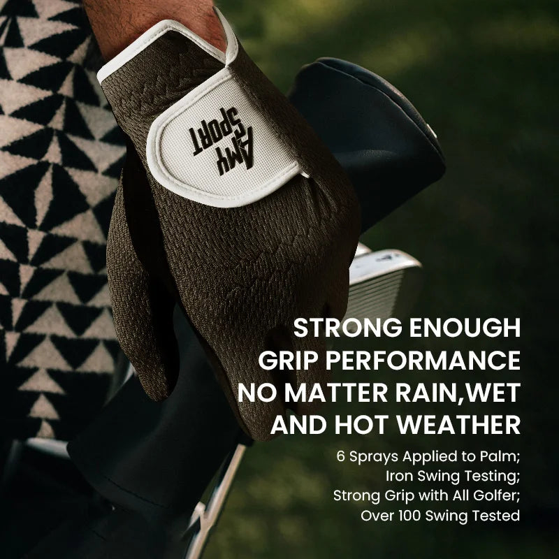 Golf Gloves Men Left Right Hand Rain Grip Hot Wet Weather Value 3/6 Pack, Men‘s Golf Glove All Weather Grip in S M M/L L XL