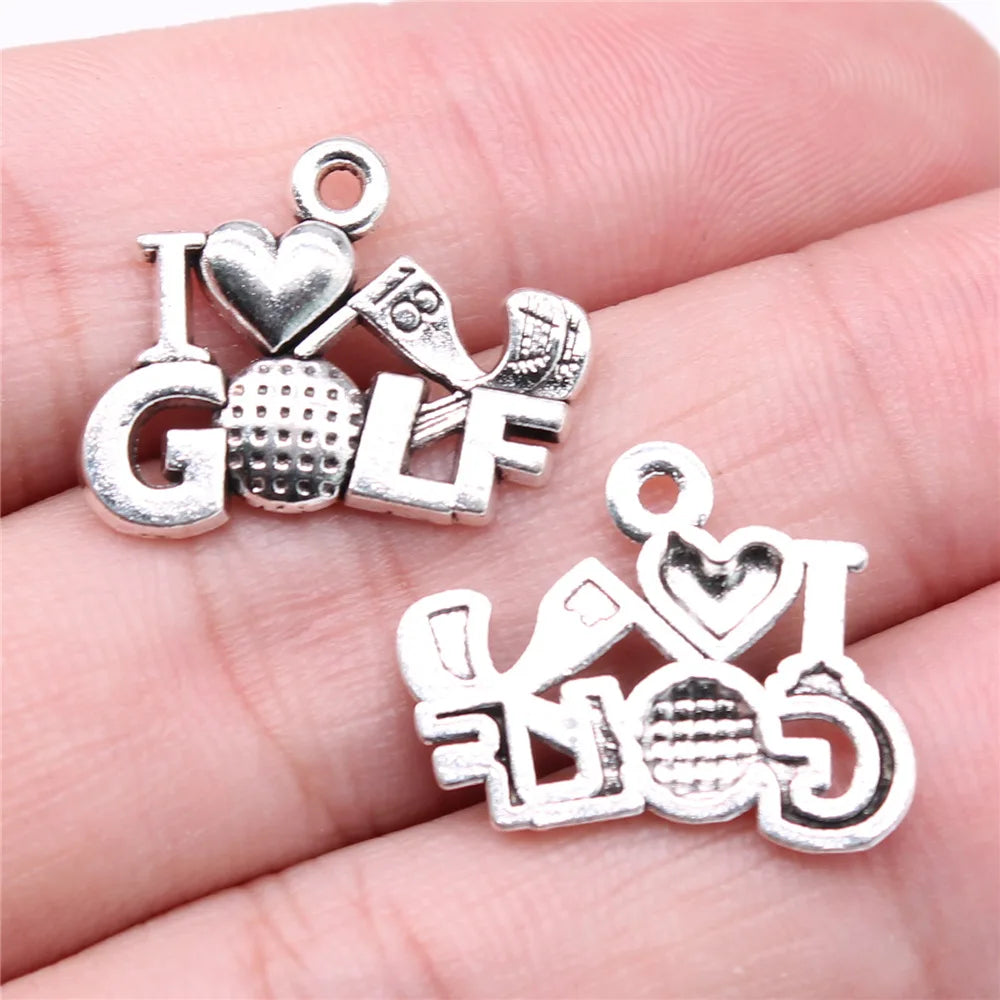 20pcs Sport Charms Golf Charms Golf Clubs Charms For Jewelry Making DIY Crafts Making Findings