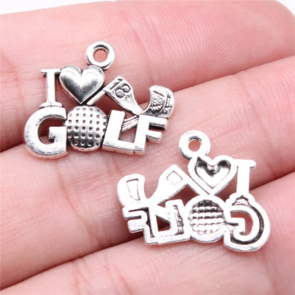 20pcs Sport Charms Golf Charms Golf Clubs Charms For Jewelry Making DIY Crafts Making Findings