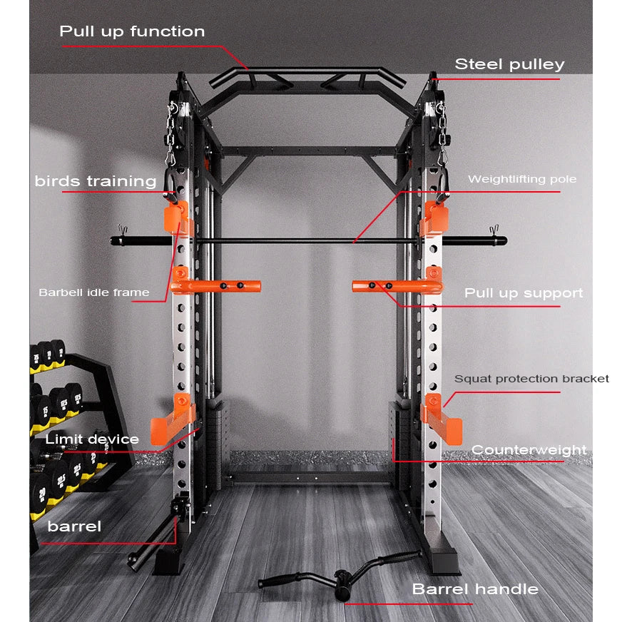Household & Gym Combination Multifunctional Flying Bird Gantry, Comprehensive Trainer Fitness Equipment, Squat Stand