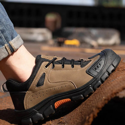 Anti Smashing Safety Shoe Comfortable Mesh Fabric Workshoes Not Stuffy Feet Sportshoe Microfiber Leather Protective Shoes