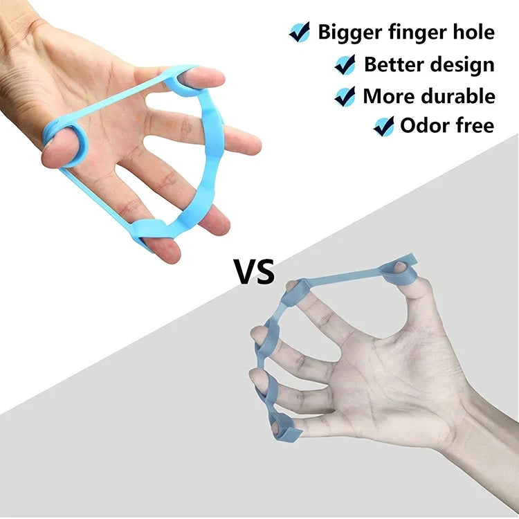 Silicone Finger Gripper Gym Hand Grip Resistance Band Wrist Stretcher Elastic  Strength Trainer Exercise Five Finger Expander