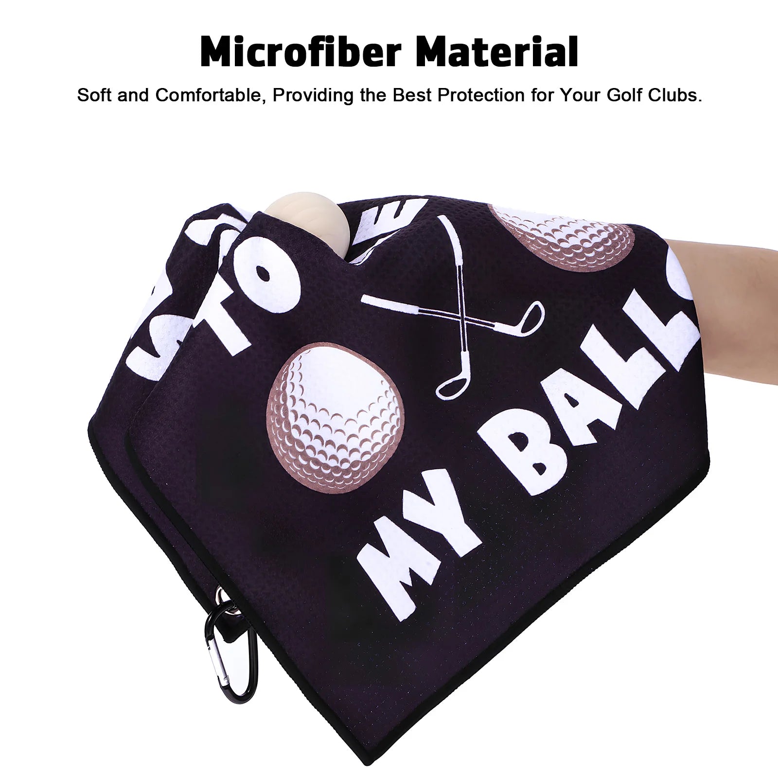 2 Pcs Black Golf Towel Microfiber Towels For Bags Accessories Golf Training Aids Sports Equipment Dry Towels Towel Golfer
