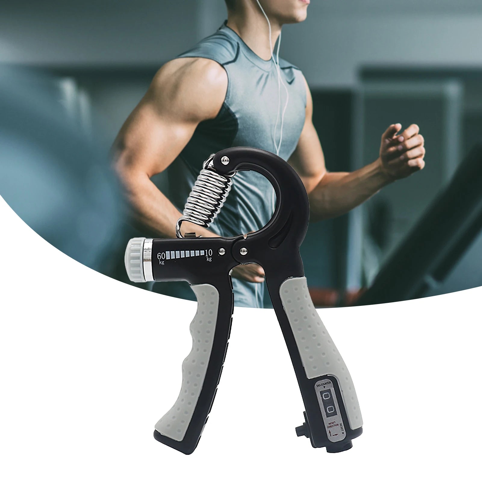 Hand Gripper with Counter R-Shape ABS Adjustable Resistance Forearm Strength Trainer Hand Grips Fitness Equipment