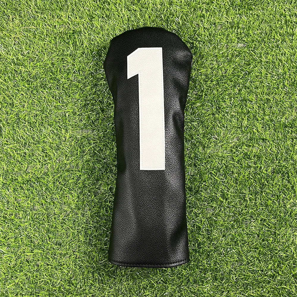 Golf Club Headcover Set - White&Pink Large Number Design for All Clubs