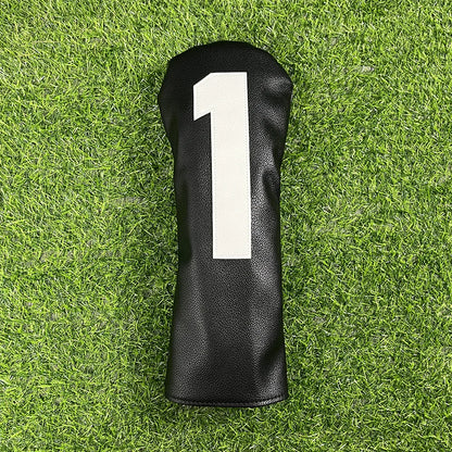 Golf Club Headcover Set - White&Pink Large Number Design for All Clubs