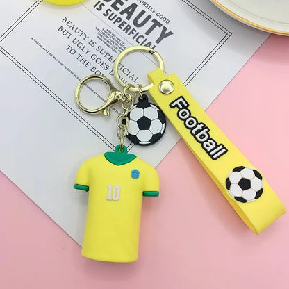 Football Player's Jersey Keychain Soccer Clothing Pendant Keyring Fashion Design Women Handbags Car Key Chain Gifts wholesale