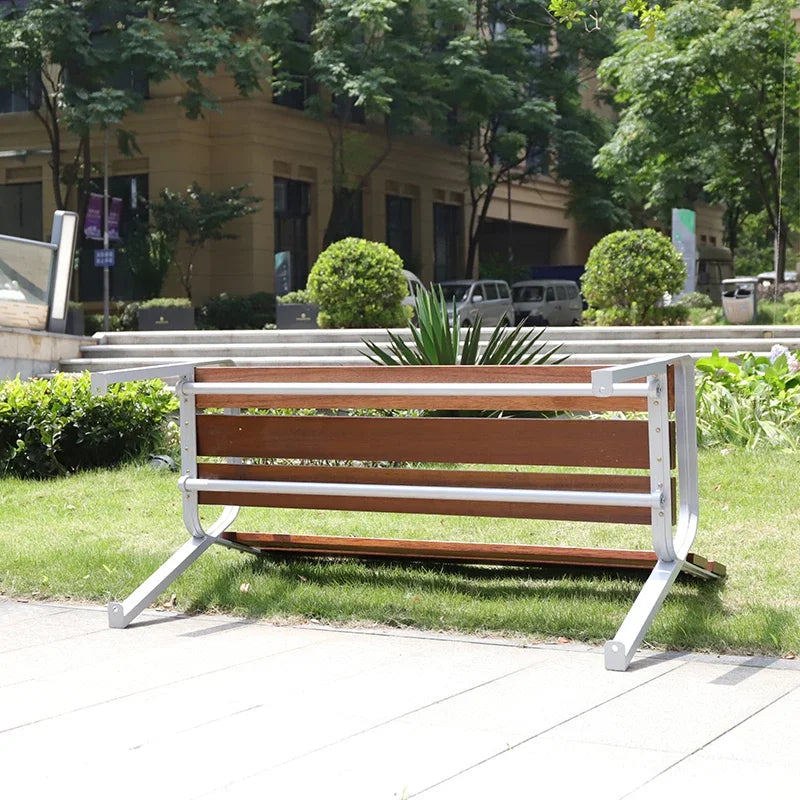 New Design !! Patio Outdoor Benches With Solid Wood Outdoor Park Benches For 2-3 Seats With Armrest Outside Bench For Street