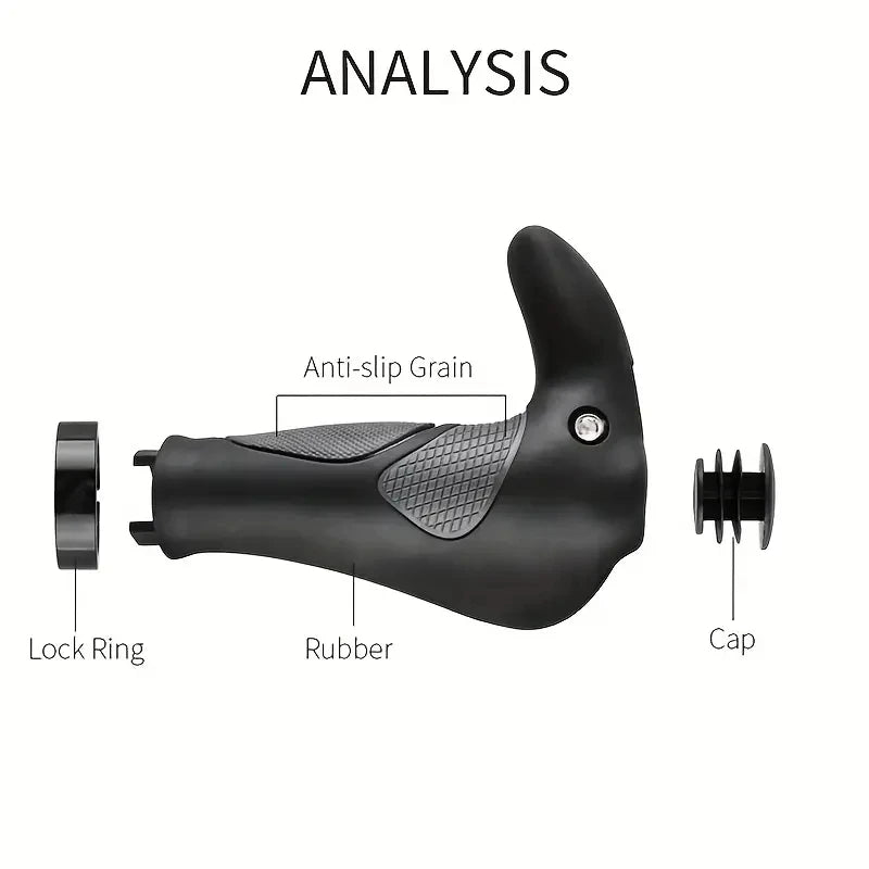 1 Pc Comfortable Bike Handlebar Grips - Ergonomic Design for Reduced Hand Fatigue and Improved Control - Ideal Bicycle Accessori