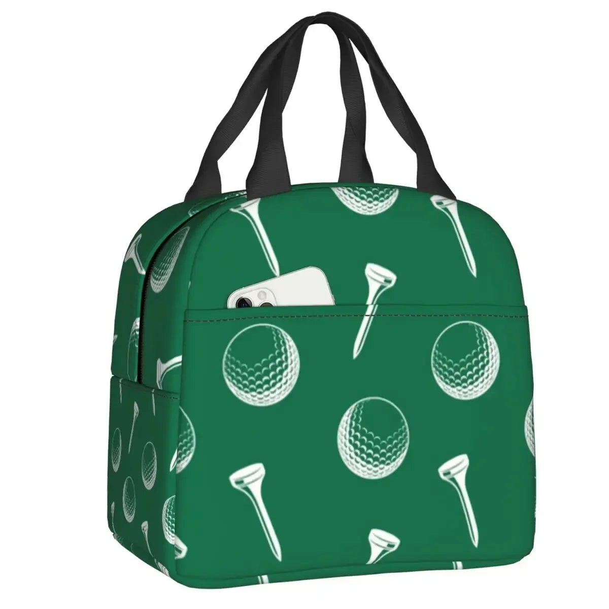 Ball Golf Insulated Lunch Bags for School Work Picnic Sports Golfing Golfer Portable Thermal Cooler Bento Box for Women Children