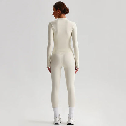 Yoga Jacket and Pants Set for Women Fitness Pilates Gym Wear Push Up Workout Activewear Outfit