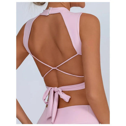 FUBEIKE Sports Bra Yoga Clothing Beauty Back Backless Quick-Drying Strap Sporty Woman Top Fitness Yoga Wear Sportswear