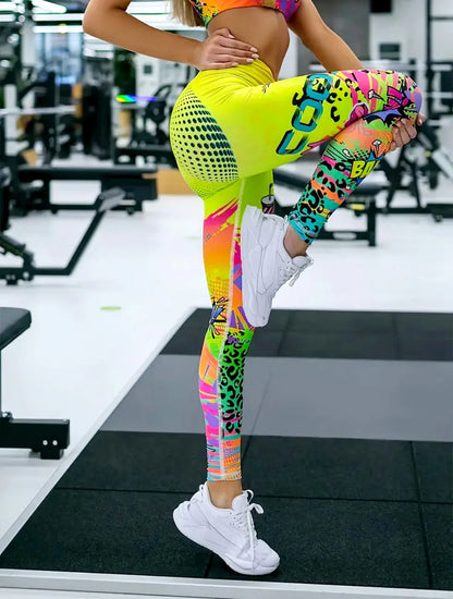 Fashion Printed High Elastic Yoga Pants Hip Lifting Outdoor Sports Fitness Running Cycling Clothing Work Out Seamless Leggings