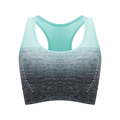 Sports Bra High Stretch Breathable Top Fitness Women Padded for Running Yoga Gym Seamless Crop Bra Gradient Sport Bra