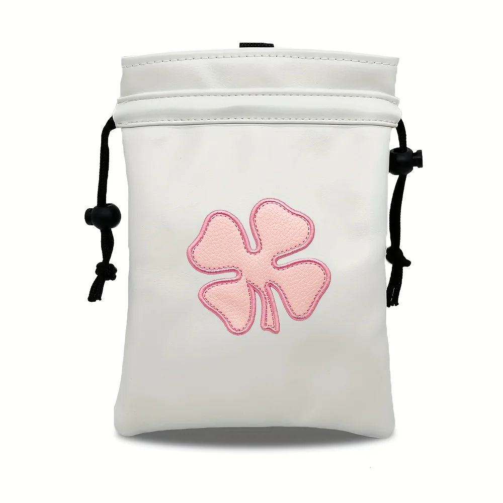 Golf valuable item bag, sealed with a drawstring. This portable packaging bag is perfect for holding golf balls and is an access
