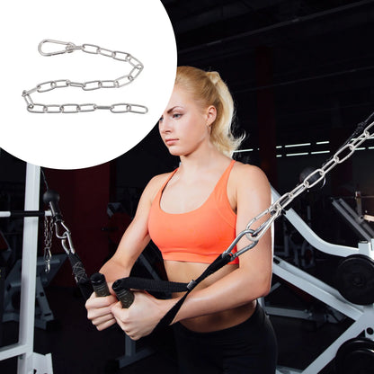 Chain Fitness Extension Gym Down Chains Duty Heavy Dual Workout Pulley Attachment Tricep Grip Triceps Bar Home Machine Cable