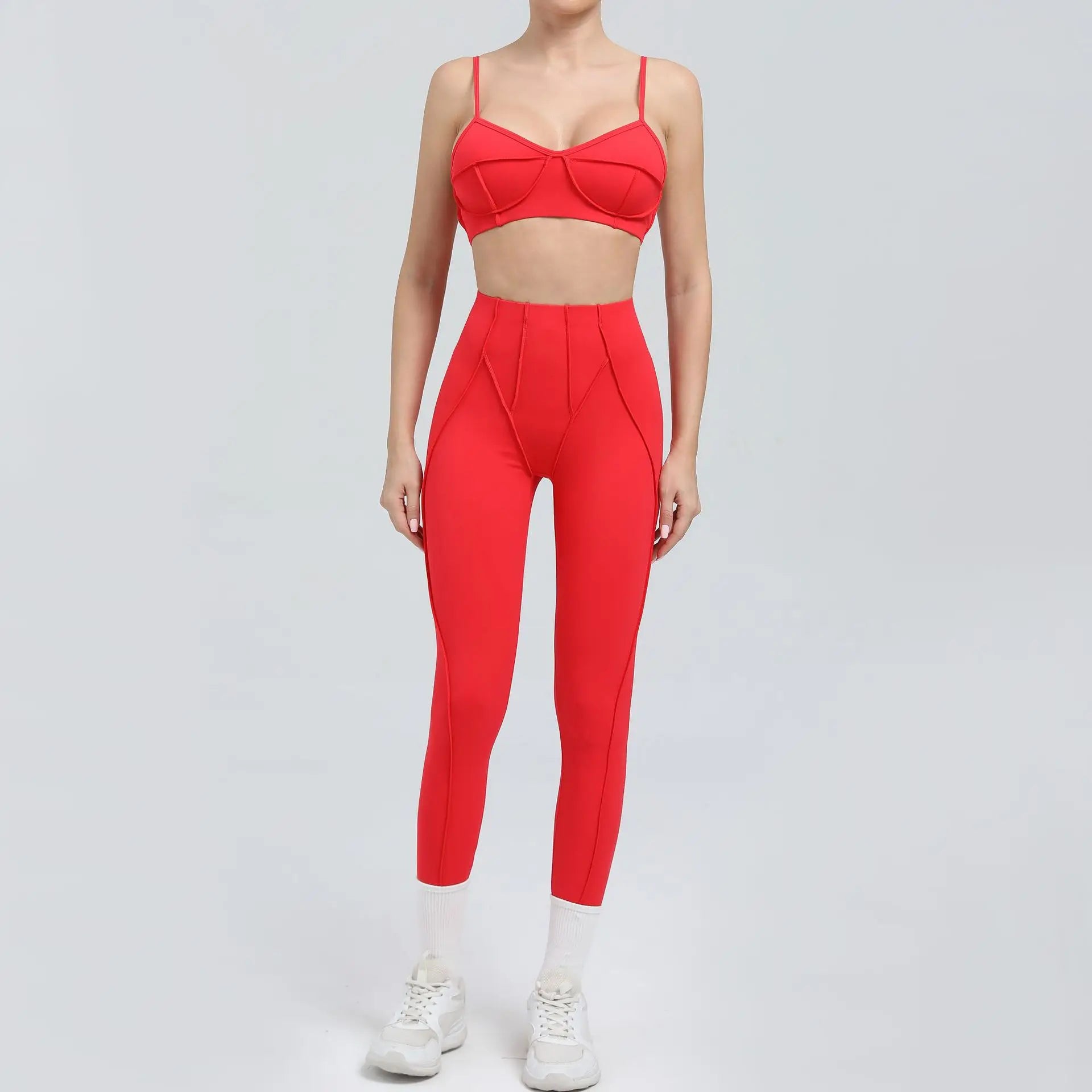 Yoga Sports Fitness Sets High Waist Hip-lifting Trousers Open Back Bra Suit Casual Running Workout Gym Leggings Sexy Sets Women