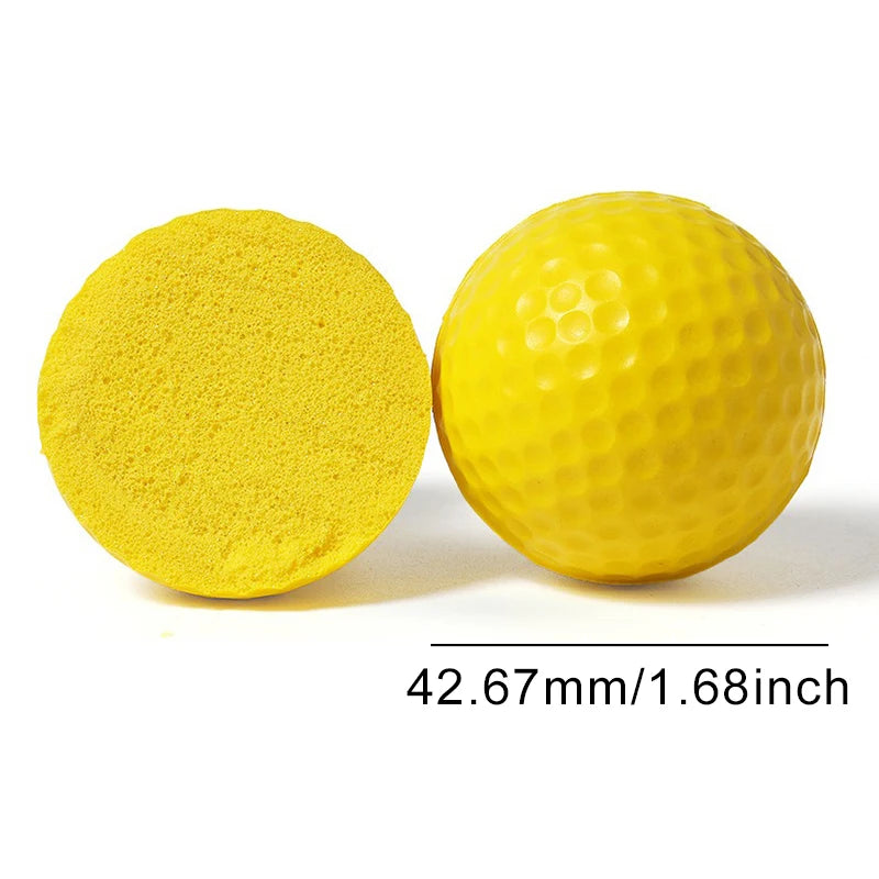 42.67mm Yellow PU Golf Training Balls Practice Balls for Beginners Pros High Quality Soft Surface Golf Balls Good Elasticity ZYF