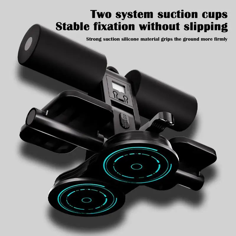 Sit Up Exercise Equipment Core Exerciser With Suction Cups Footrest And Tension Rope Fitness Equipment With Counting Function