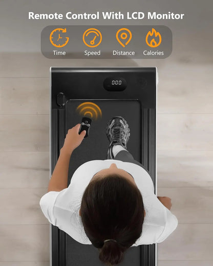 2.5 HP Walking Pad, [0.6-3.8 MPH] [256 LBS] Under Desk Treadmill, [Plug and Play] [Remote & LCD Display] Portable Treadmill