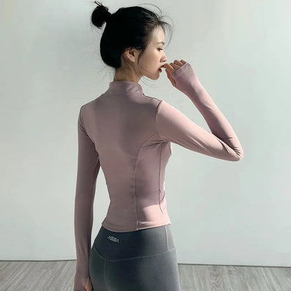 High elasticity tight yoga pants, V-neck yoga top, casual sports coat, slimming fitness outfit