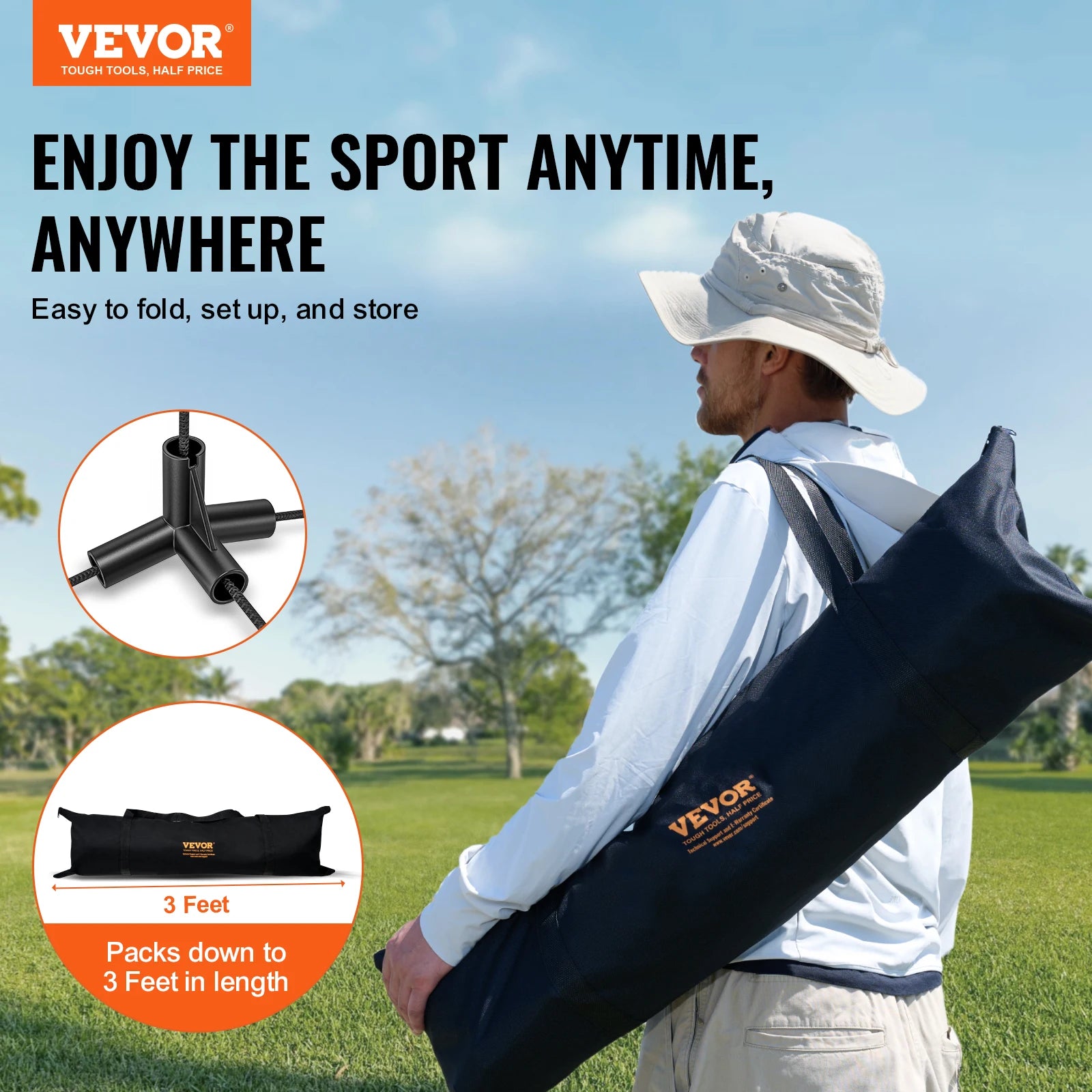 VEVOR 20FT Adjustable Badminton & Volleyball Net Set