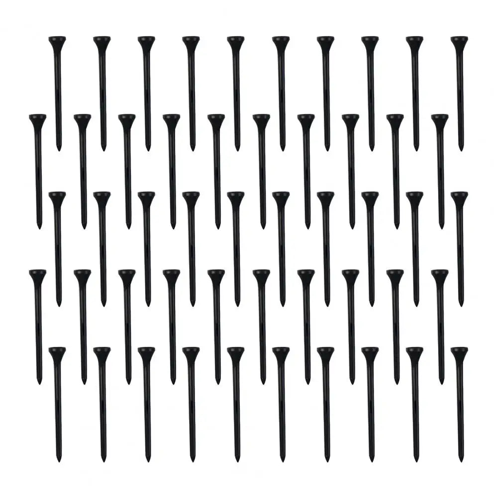 50 Pack Professional Golf Tees Plastic Black Golf Tees Tall Tees Bulk Reduce Side Spin And Friction Golf Accessory
